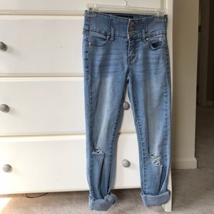 Girls High Waisted, Ripped, Skinny Jeans